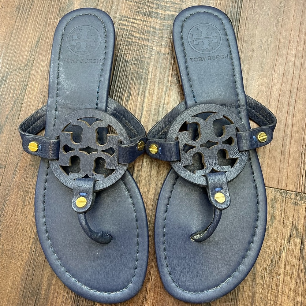 Navy Tory Burch sandals